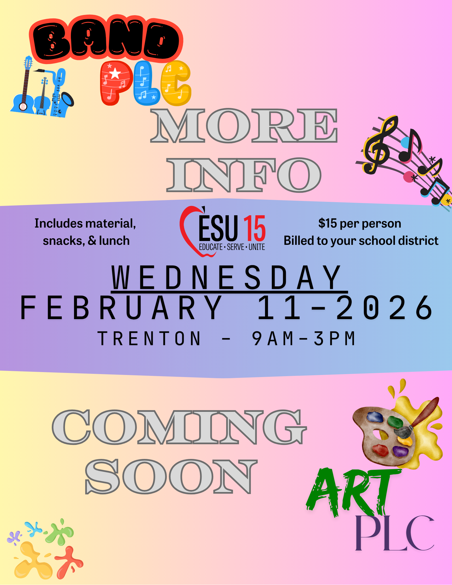 Save the Date for the Band & Art PLC - February 11th,2026